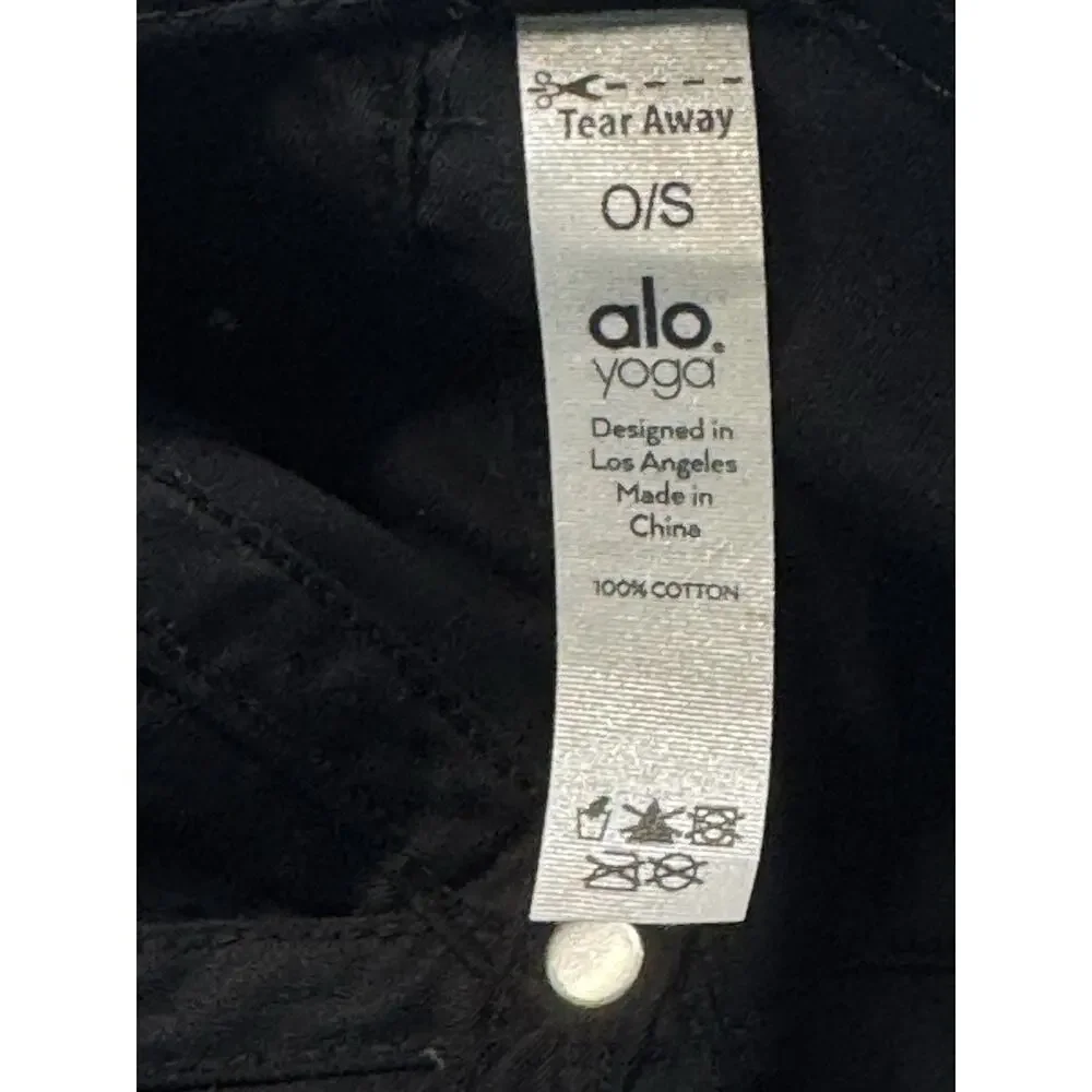 Alo Yoga Black Logo Dad Hat Adjustable Cotton Cap OS 1387